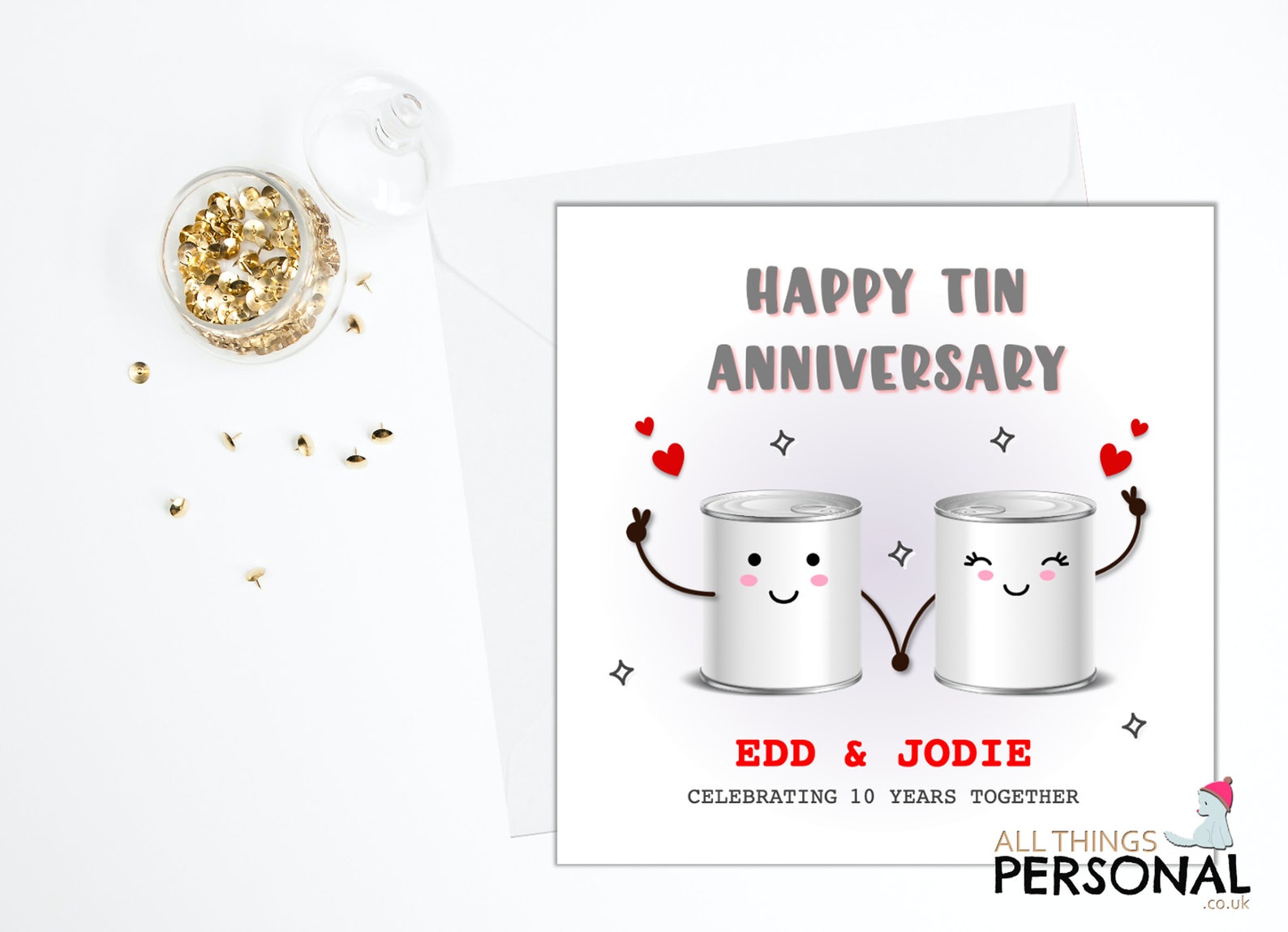 Tenth Anniversary Card for Husband Wife Boyfriend Girlfriend Fiance ...