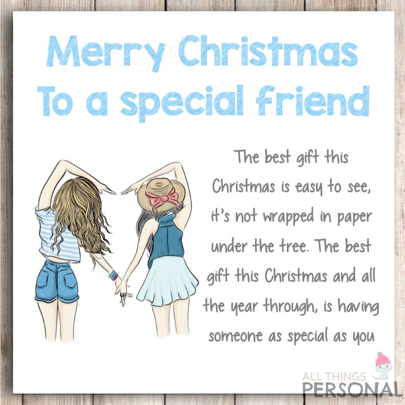 Best Friends Christmas Card Handmade Best Friend Christmas Etsy Australia