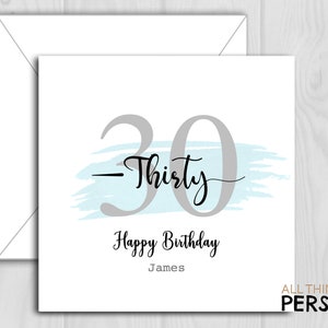 Personalised 30th Birthday Card for Son Grandson Nephew Brother Godson ...
