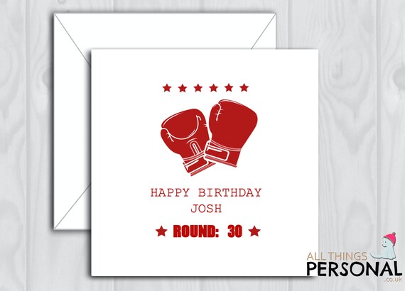 Personalised Boxing Birthday Card for Son Grandson Nephew Brother Godson Uncle Dad For Him Kickboxing Birthday