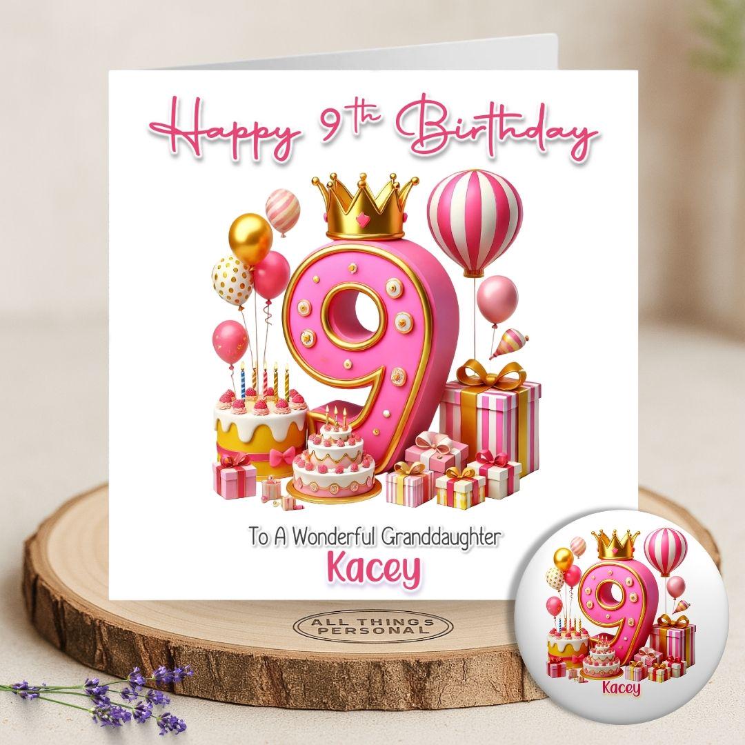 YianHien 9th Birthday Card Boy, 3D Pop Up Birthday Card For 9 Year
