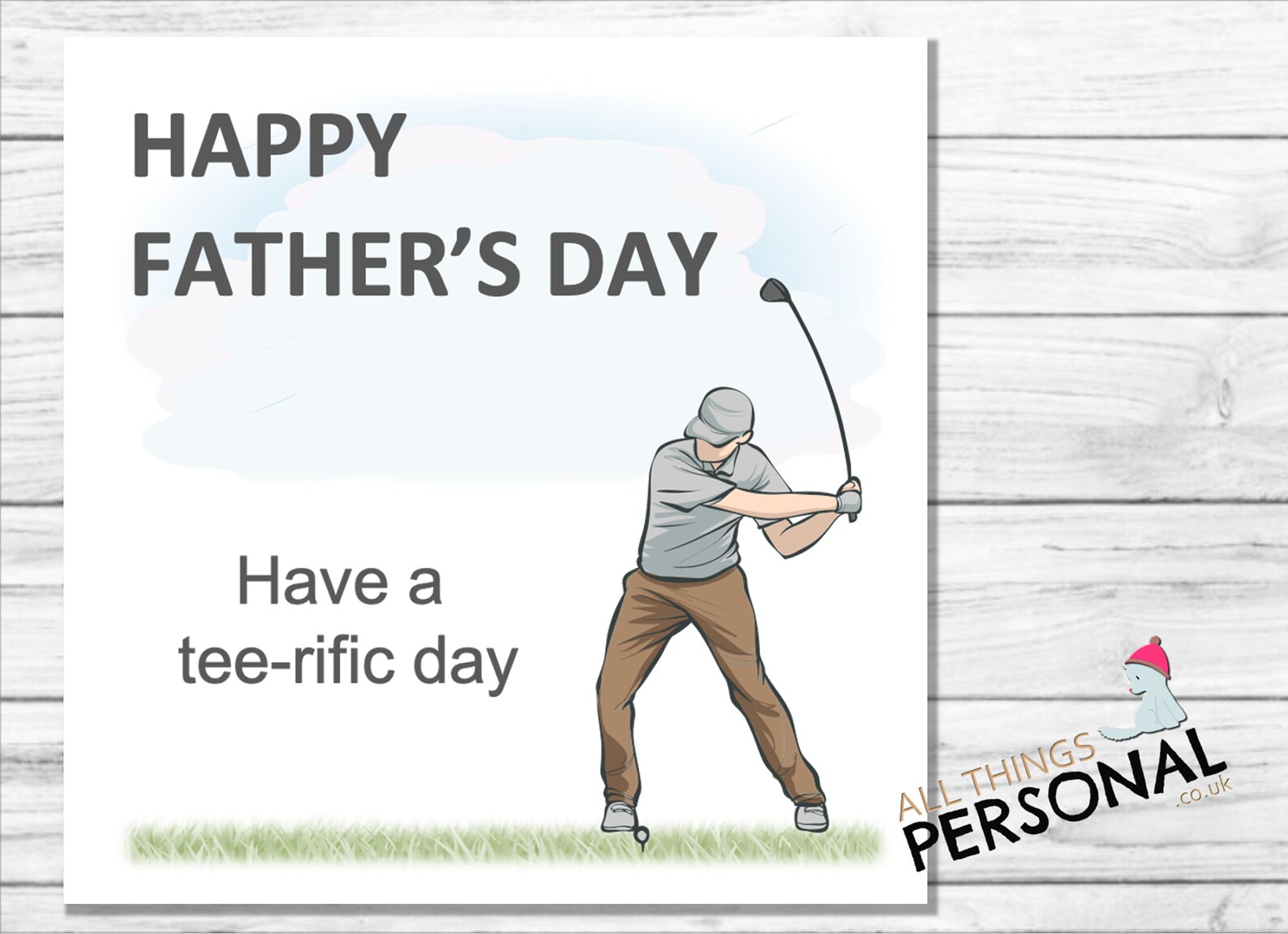 Golf Fathers Day Card Fathers Day Card Tee rific Card For Etsy