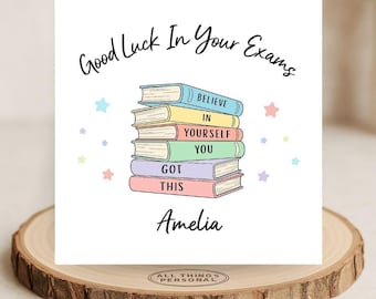 Personalised Good Luck In Your Exams Card Good Luck In Your GCSE Exams A Level Exams Card SATs Test