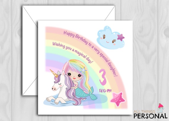 1 x Filles Sac Fête Thank You Personnalisé Carte Collier-Licorne ou Sirène 1 x Filles Sac Fête Thank You Personnalisé Carte Collier-Licorne ou Sirène