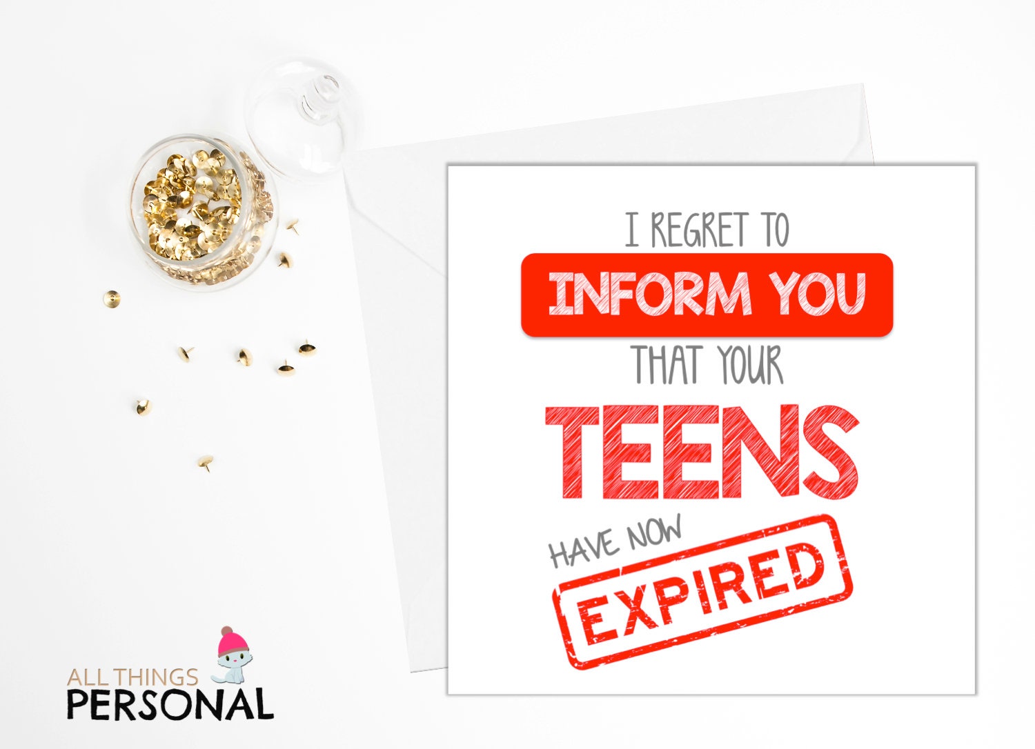 Hunts England Lustige Geburtstagskarte Zum 20. – „Your Teens Have Expired“, 148 X 148 Mm