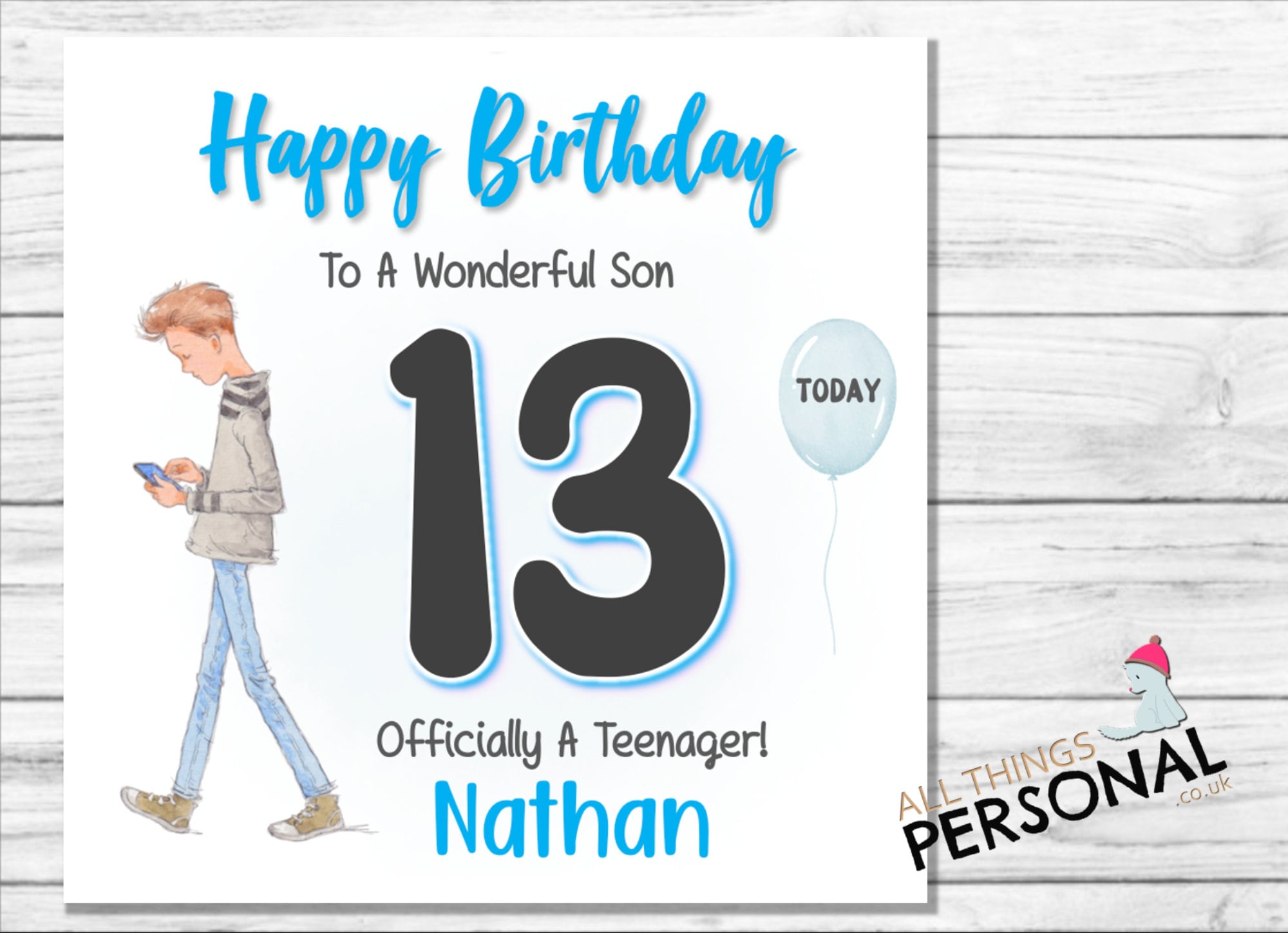 13th Birthday Card, 13th Birthday Card For Son, Gamer Card For Grandson, Teenager Card, Great
