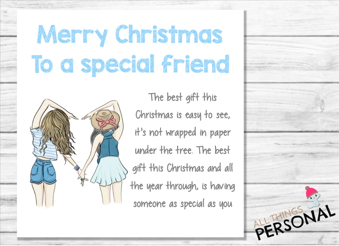 Best Friends Christmas Card Handmade Best Friend Christmas - Etsy UK