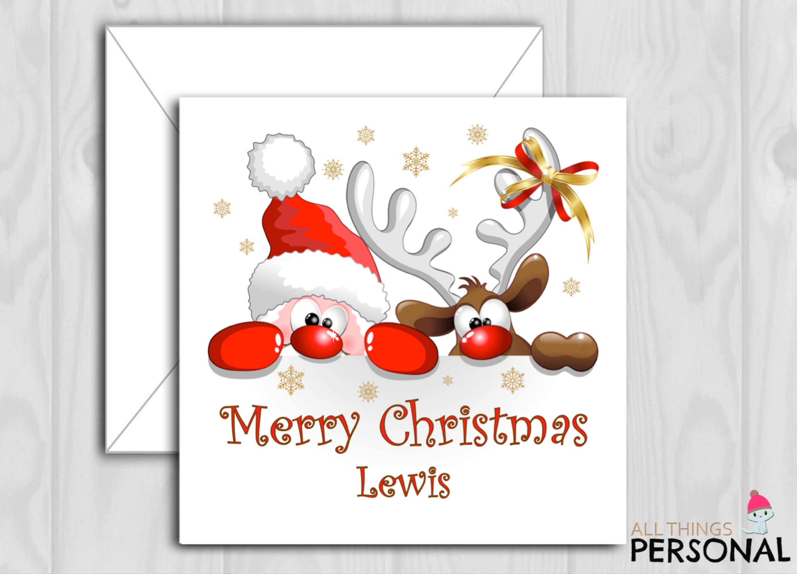 Personalised Christmas card Polar express son grandson daughter granddaughter 