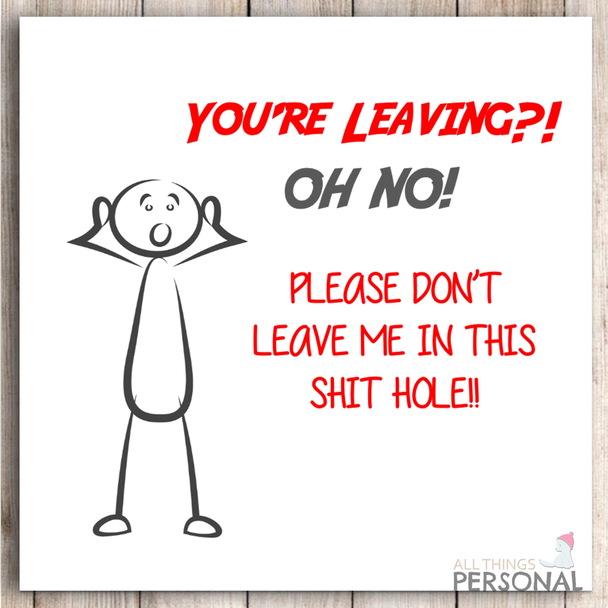 Funny Sorry Your Leaving Card Congratulations on Your New Etsy