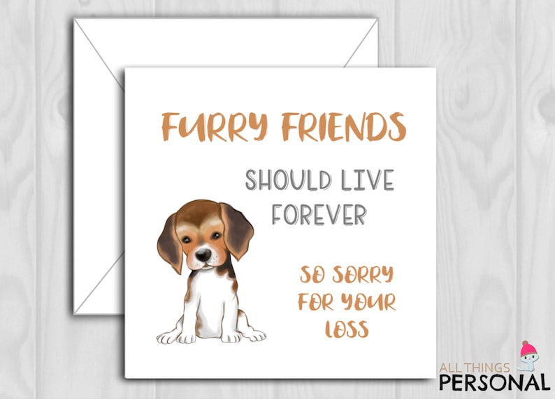 Sorry For Your Loss Dog Sympathy Card Condolence Furry Friend image 1