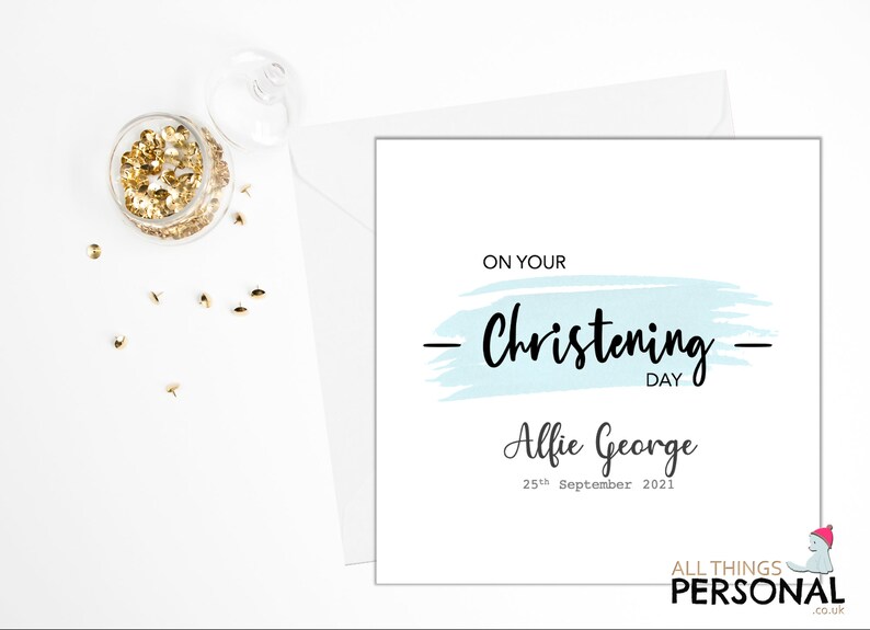 Personalised Christening Card for Boys Godson Son Grandson - Etsy UK