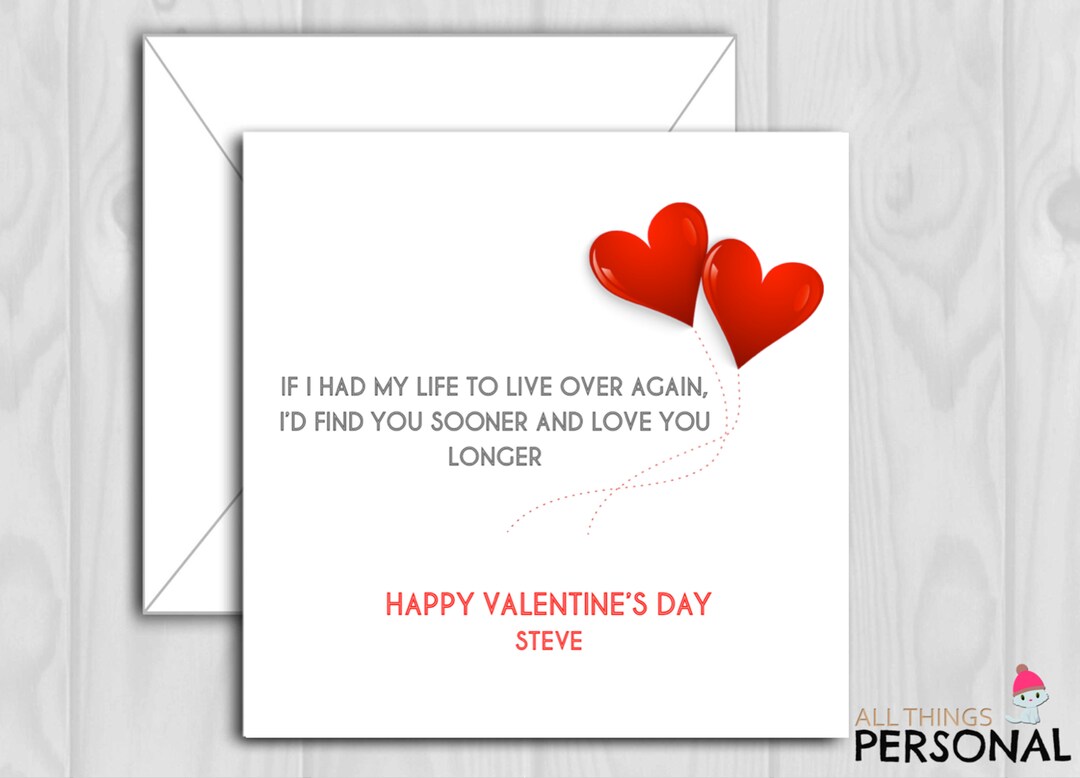 Personalised Valentine's Day Card for Husband Wife Boyfriend Girlfriend ...