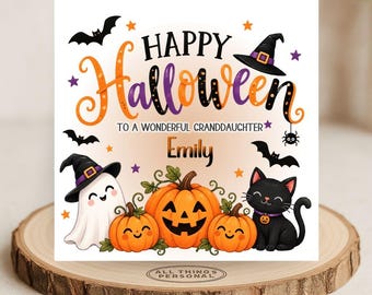 Cute Ghost Halloween Card  Personalised for Son Daughter Grandson Granddaughter Niece Nephew Friend First Spooky Halloween Childrens Party