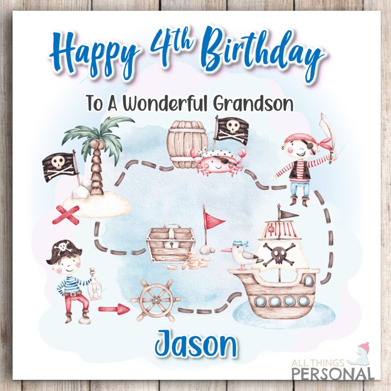 Pirates Birthday Card for Son Grandson Nephew Brother Godson - Etsy