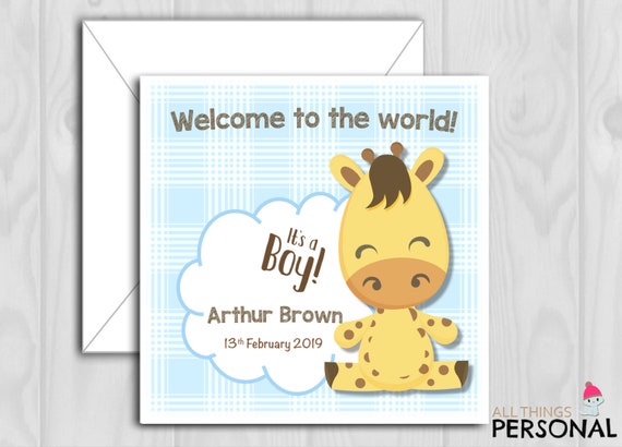 New Baby Boy Card Congratulations Parents It/'s a Boy Card New Arrival Birth