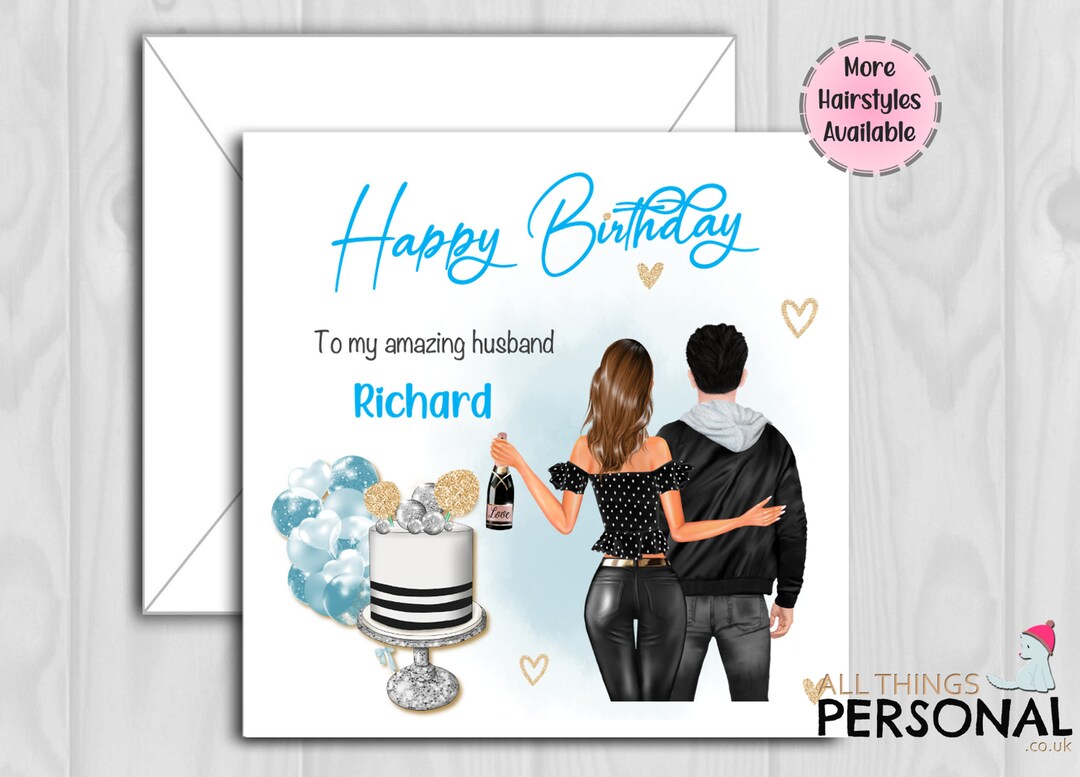 Personalised Husband Birthday Card for Boyfriend, Fiance, Partner ...