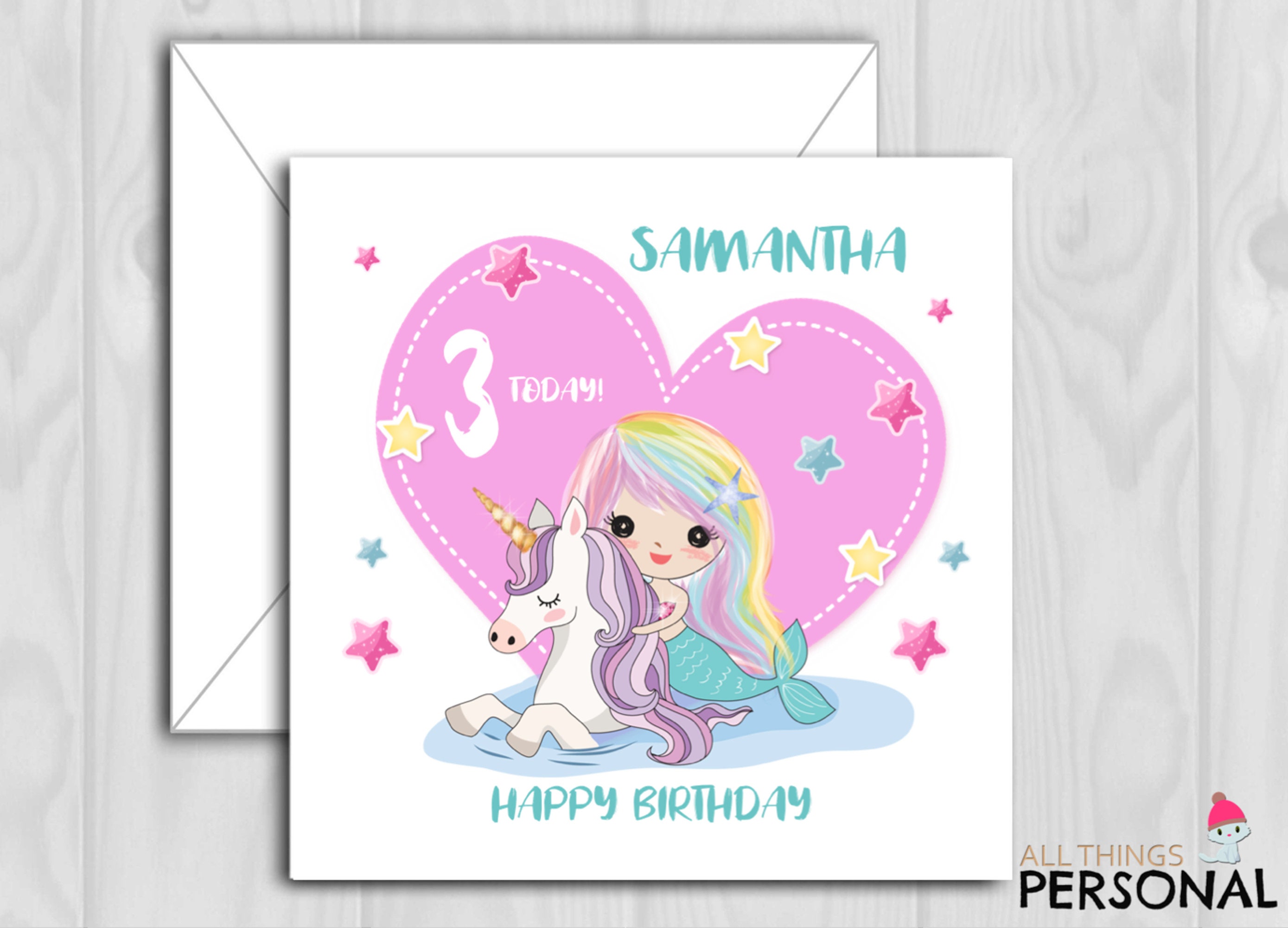 Girls Grandaughter Magical Unicorn 3rd Birthday Card Friend Daughter