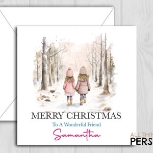 Personalised Special Friend Christmas Card - Handmade Best Friends Christmas Card - Bestie Best Friends BFF Christmas Golden Tree Card