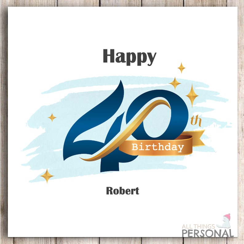 Personalised 40th Birthday Card | 40th Card for Him, Son, Dad