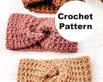 The Lulu Twisted Headband, Crochet Pattern PDF, All sizes included