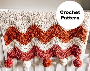 The Magnolia Zigzag Baby Blanket, Crochet Pattern, PDF Only