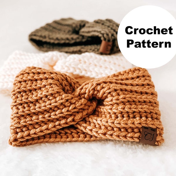 Crochet Pattern, The Andes Headband, Sizes Newborn-Adult, Beginner Friendly Crochet Twisted X Ear warmer Pattern
