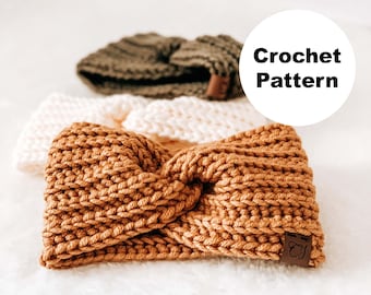 Crochet Pattern, The Andes Headband, Sizes Newborn-Adult, Beginner Friendly Crochet Twisted X Ear warmer Pattern