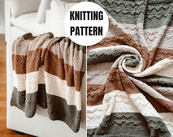 Mountain Ridge Blanket | Knitting Baby Blanket | 10+ Sizes | Beginner-friendly Digital PDF Pattern