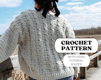 Crochet Cable Cardigan Pattern | Heirloom Story Cardi | PDF Pattern Instant Download | With Video Tutorial