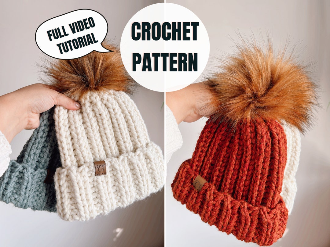 Chunky Beanie | Crochet Pattern | Instant Download | Video Tutorial ...