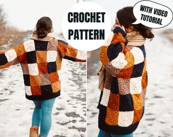 Never off Crochet Cardigan | Granny Squares Cardi | Crochet
