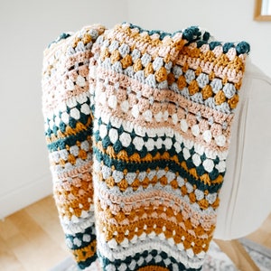 Riverbed Blanket Crochet Pattern Video tutorial included 14 sizes PDF Instant Download Crochet Throw Pattern for Beginners image 6