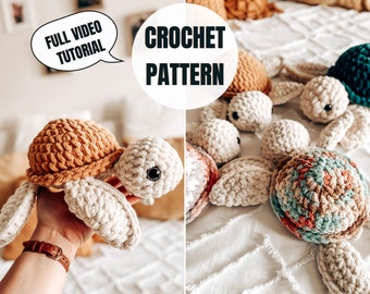 Fred The Sea Turtle | Crochet Pattern | PDF Download | Includes Follow Along Video | Crochet Plushies Pattern
