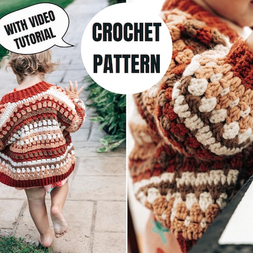 Crochet Cardigan Pattern With Video Tutorial | Riverbed Cardi