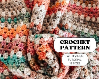 Crochet Blanket Pattern || Primavera Blanket 14 sizes || Easy Crochet Blanket Pattern for Beginners || Granny Stripes Throw