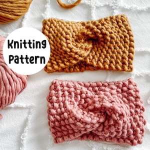 Twisted Headbands, Two Ways, Knitting Pattern, Instant Download PDF