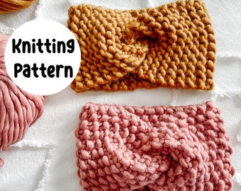 Twisted Headbands, Two Ways, Knitting Pattern, Instant Download PDF