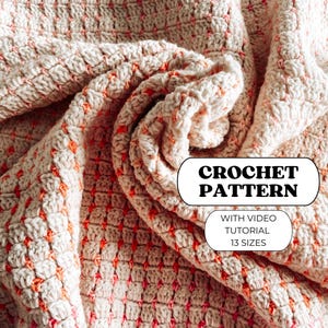 Cloud Blanket | Crochet Pattern | Beginner-friendly | Instant Download PDF | 13 Sizes Crochet Blanket | Video tutorial included