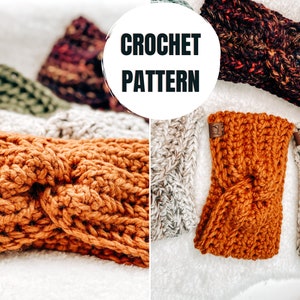 Lola Headband || Beginner-friendly Crochet PATTERN || Instant Download PDF || Super Bulky Earwarmer Pattern