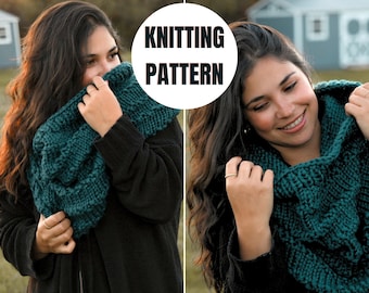 Pines Neckwarmer | Knitting Cowl Pattern | Beginner-Friendly Knit Pattern | Chunky Neckwarmer DigitaL Download
