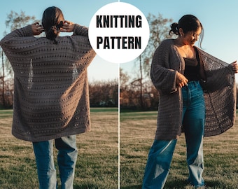 Summer Knit Cardigan Pattern | Oversized Cardigan | Knitting Pattern | Airy & Cozy Summer Knit Cardigan PDF