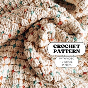 Cloud Blanket | Chunky Blanket Pattern | PDF Instant download | Beginner-friendly pattern with video tutorial | DIY Chunky Throw