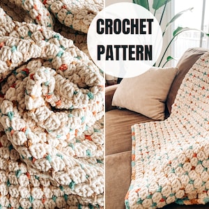 Wolken-Decke | Chunky Blanket Muster | PDF Sofort-Download | Anfängerfreundliches Schnittmuster mit Video-Tutorial | DIY grobstrick Wurf