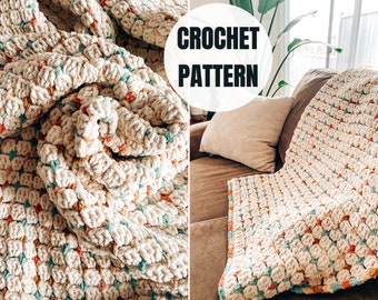 Cloud Blanket | Chunky Blanket Pattern | PDF Instant download | Beginner-friendly pattern with video tutorial | DIY Chunky Throw