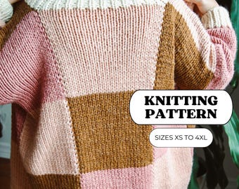 Big Patchwork Cardigan | Knitting Pattern | How To Knit An Oversized Sweater | PDF Download Pattern
