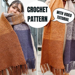 Winterwish Blanket Scarf Pattern | Crochet Scarf Pattern | Video Tutorial Included | Instant Download PDF | Beginner-Friendly Crochet Scarf