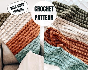 Colorblock Crochet Baby Blanket | Beginner-Friendly Crochet Pattern | Video Tutorial | Easy Crochet Blanket
