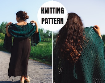 Evening Glow Wrap | Knitting Pattern | Download PDF | Summer Wrap Pattern and Video Tutorial | How to Knit a Shawl