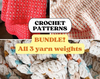 Cloud Blanket BUNDLE | 3 Patterns | 3 Yarn Weights | Beginner-Friendly Crochet Blanket Pattern | Video Tutorials