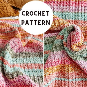 Blanket Crochet Pattern || Instant download || Beginner-Friendly Throw Pattern || Easy to print PDF